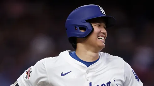 Shohei Ohtani #17 of the Los Angeles Dodgers reacts after grounding out during the second inning of the MLB All-Star Game at Truist Park on July 15, 2025 in Atlanta, Georgia.