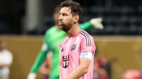 Lionel Messi #10 of Inter Miami CF reacts during the FIFA Club World Cup 2025.