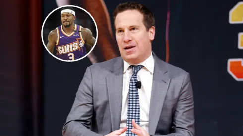 Owner Mat Ishbia of the Phoenix Suns and Bradley Beal #3 of the Phoenix Suns.