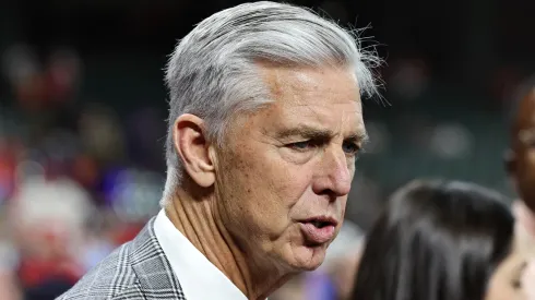 Philadelphia Phillies President of Baseball Operations Dave Dombrowski looks on before Game Two of the 2022 World Series between the Philadelphia Phillies and the Houston Astros at Minute Maid Park on October 29, 2022 in Houston, Texas.