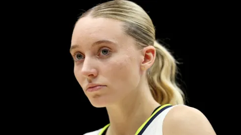 Paige Bueckers #5 of the Dallas Wings looks on during the second half against the Seattle Storm at Climate Pledge Arena on July 22, 2025.