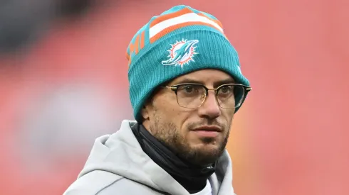 Head coach Mike McDaniel of the Miami Dolphins looks on before the game against the Cleveland Browns at Huntington Bank Field on December 29, 2024 in Cleveland, Ohio.
