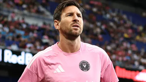 Lionel Messi #10 of Inter Miami CF warms up prior to the MLS match between New York Red Bulls and Inter Miami CF at Sports Illustrated Stadium on July 19, 2025 in Harrison, New Jersey.