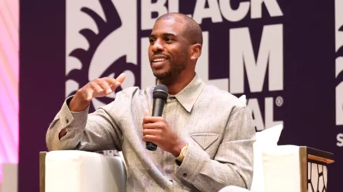 Chris Paul speaks onstage at After The Game: A Conversation With Chris Paul during the 2025 American Black Film Festival at New World Center on June 12, 2025 in Miami Beach, Florida.