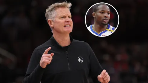 Head coach Steve Kerr of the Golden State Warriors looks on against the Chicago Bulls during the second half at the United Center.