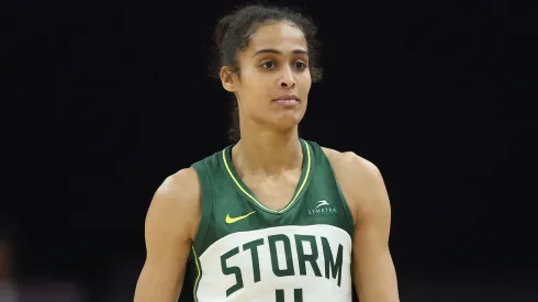 Skylar Diggins #4 of the Seattle Storm during the WNBA game at PHX Arena on June 07, 2025.