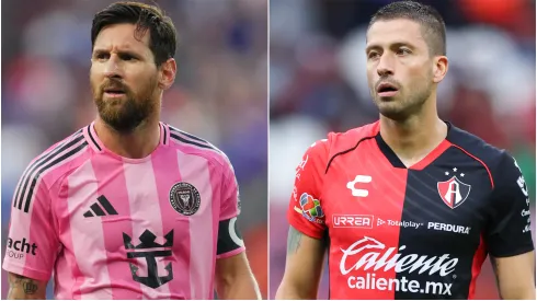 Lionel Messi of Inter Miami CF and Hugo Nervo of Atlas.