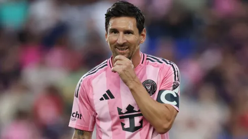 Lionel Messi #10 of Inter Miami CF reacts during the MLS match against New York Red Bulls.