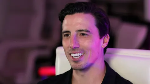 Marc-Andre Fleury of the Minnesota Wild plays EA Sports' "NHL 23" video game during the 2022 NHL player media tour at Encore Las Vegas on September 16, 2022 in Las Vegas, Nevada.