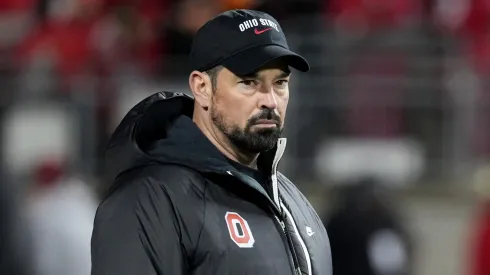 Head coach Ryan Day of the Ohio State Buckeyes looks on before the game against the Tennessee Volunteers at Ohio Stadium on December 21, 2024 in Columbus, Ohio.