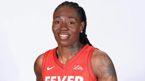 Natasha Howard #6 of the Indiana Fever poses for a photo during the Indiana Fever Media Day at Gainbridge Fieldhouse on April 30, 2025.