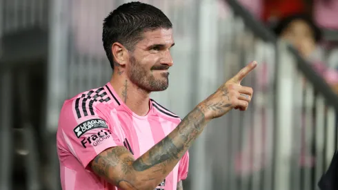 Rodrigo De Paul #7 of Inter Miami CF looks on during the Leagues Cup Phase One match between Inter Miami CF and Club Necaxa.