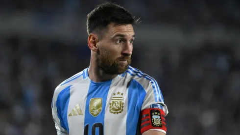 Lionel Messi of Argentina looks on during the FIFA World Cup 2026 South American Qualifier match between Argentina and Bolivia.