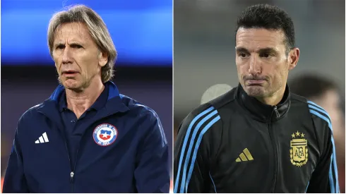 Ricardo Gareca, head coach of Chile, and Lionel Scaloni, head coach of Argentina.