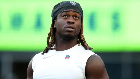 Ashton Jeanty #2 of the Las Vegas Raiders looks on during the NFL Preseason 2025 game between Las Vegas Raiders and Seattle Seahawks at Lumen Field on August 07, 2025 in Seattle, Washington.