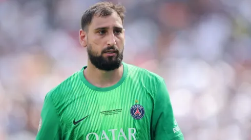 Gianluigi Donnarumma of Paris Saint-Germain reacts during the FIFA Club World Cup 2025 semi-final match against Real Madrid.
