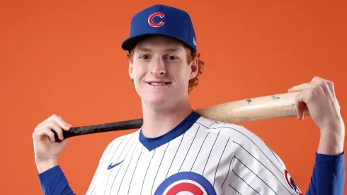 Owen Caissie #78 of the Chicago Cubs poses for a portrait during photo day.