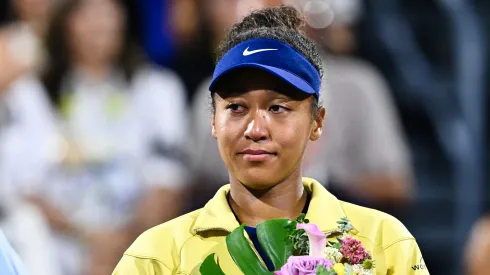 Naomi Osaka during the Canadian Open trophy ceremony