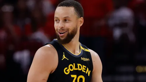 Stephen Curry #30 of the Golden State Warriors reacts in the second half against the Houston Rockets.