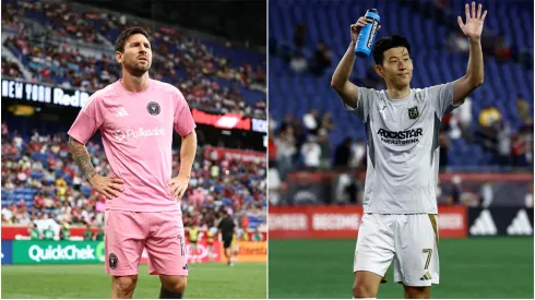 Lionel Messi of Inter Miami and Son Heung-Min of the Los Angeles Galaxy