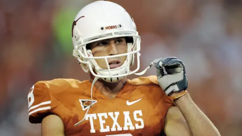 Wide receiver Jordan Shipley #8 of the Texas Longhorns looks on during their game against the Louisiana Monroe Warhawks on September 5, 2009.