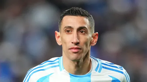 Angel Di Maria #11 of Argentina looks on against El Salvador in the first half of the international friendly
