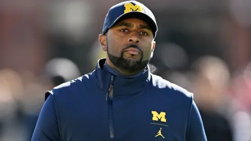 Acting head coach Sherrone Moore of the Michigan Wolverines.
