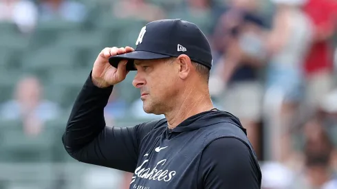 Aaron Boone prior to facing the Braves at Truist Park on July 19, 2025 in Atlanta.