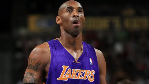 Kobe Bryant #24 of the Los Angeles Lakers takes a free throw against the Denver Nuggets.