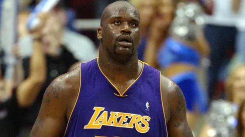 Shaquille O'Neal #34 of the Los Angeles Lakers in Game Five of the Western Conference Finals against the Minnesota Timberwolves.