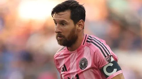 Lionel Messi #10 of Inter Miami CF controls the ball during MLS match.