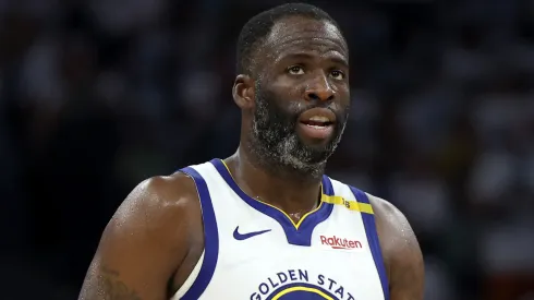 Draymond Green #23 of the Golden State Warriors reacts against the Minnesota Timberwolves during Game 5 of the Western Conference semifinals.