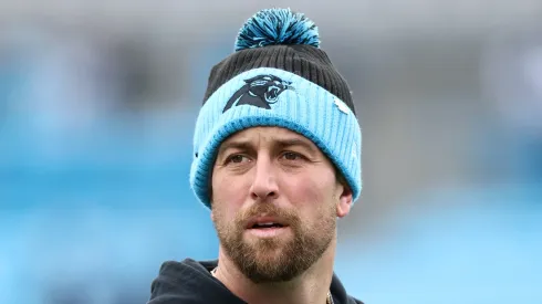 Adam Thielen before a Panthers game.