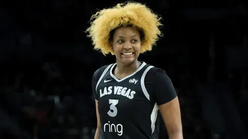 NaLyssa Smith walks to the free throw line after the Phoenix Mercury lost a coach's challenge on a foul call in the third quarter of their game in 2025.