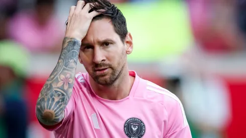 Lionel Messi #10 of Inter Miami CF during warm ups before an MLS game.