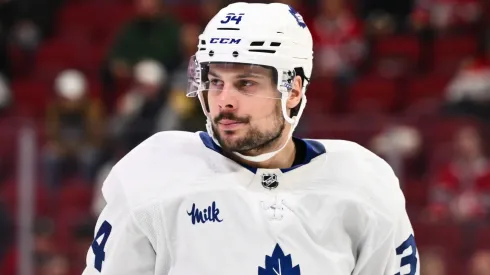 Auston Matthews on the ice with the Toronto Maple Leafs.