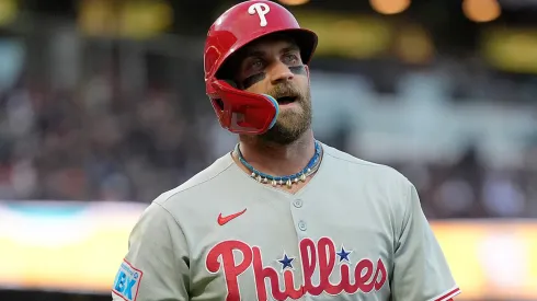 Bryce Harper after hitting the ball.