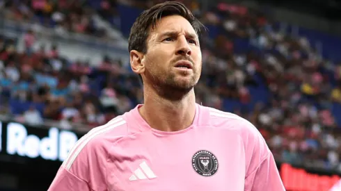 Lionel Messi #10 of Inter Miami CF warms up prior to the MLS match.