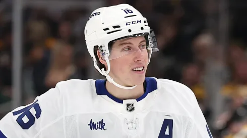 Mitch Marner at TD Garden in Boston, Massachusetts.