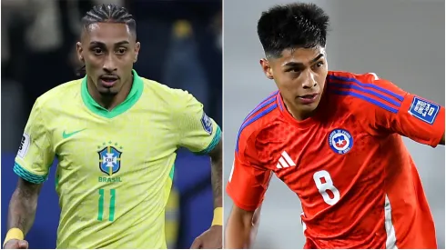 Raphinha of Brazil and Dario Osorio of Chile.