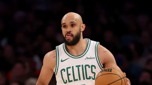 Derrick White #9 of the Boston Celtics.