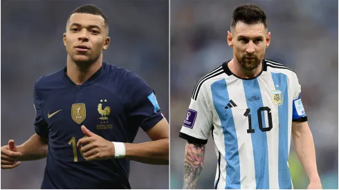 Kylian Mbappe of France and Lionel Messi of Argentina.