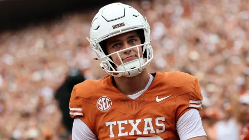 Arch Manning at Darrell K Royal-Texas Memorial Stadium in Austin, Texas.