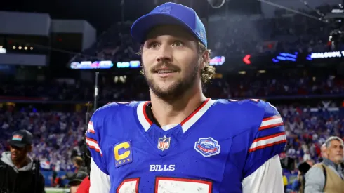 Josh Allen #17 of the Buffalo Bills looks on after a game.