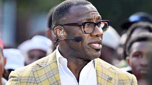 Shannon Sharpe attends ESPN First Take at Clark Atlanta University on November 08, 2024 in Atlanta, Georgia.