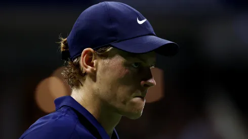 Jannik Sinner of Italy reacts during the US Open.