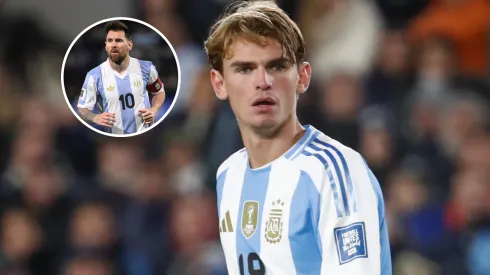 Nico Paz of Argentina looks on against Venezuela.