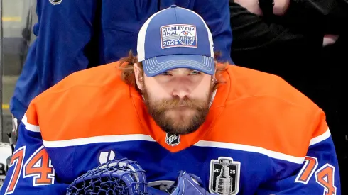 Stuart Skinner at Rogers Place on June 14, 2025.