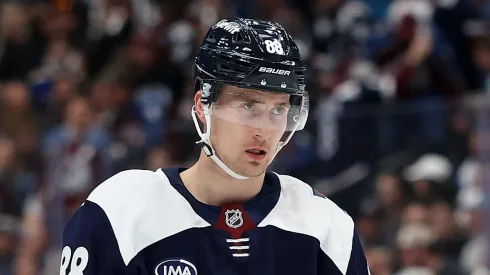 Martin Necas at Ball Arena on January 31, 2025 in Denver, Colorado.