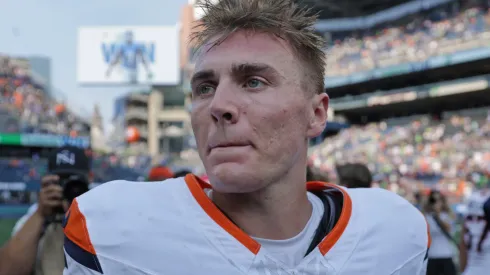 Bo Nix #10 of the Denver Broncos